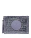 Tory Burch Ella Hand Crocheted Pouch In Dark Lotus