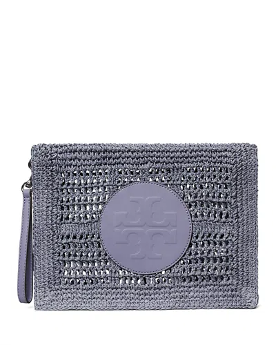 Tory Burch Ella Hand Crocheted Pouch In Dark Lotus