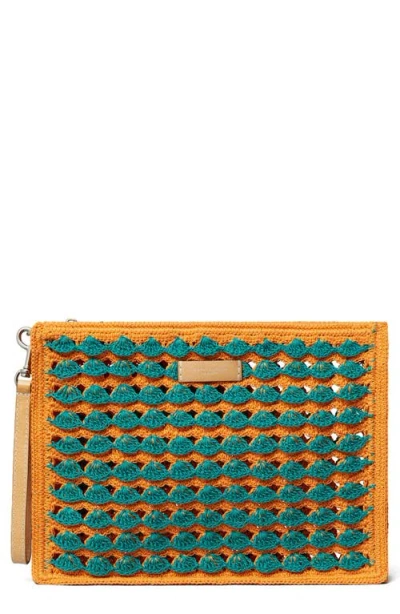 Tory Burch Ella Hand Crochet Wristlet In Pattern