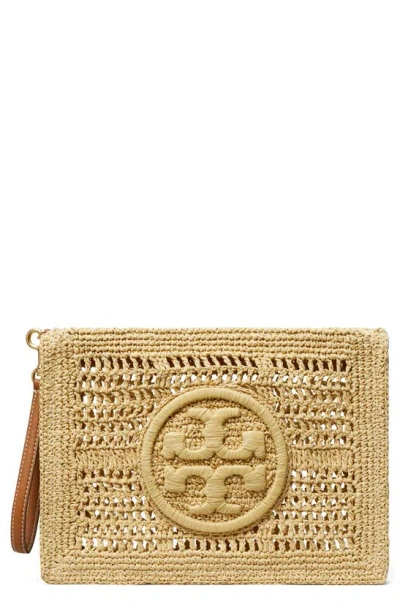 Tory Burch Ella Hand Crochet Wristlet In Natural