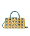 Tory Burch Ella Hand-crocheted East-west Tote In Dark Turquoise
