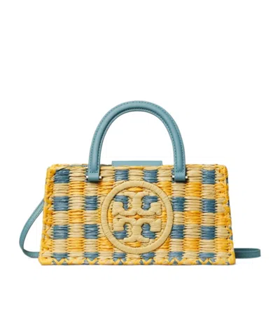 Tory Burch Hand Bag Ella East-west Worked Extensions In Deep Turquoise