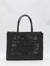 Tory Burch Ella Hand-crocheted Large Tote Bag In Black