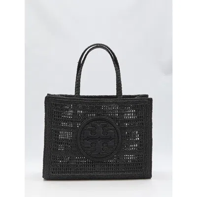 Tory Burch Ella Hand-crocheted Large Tote Bag In Black