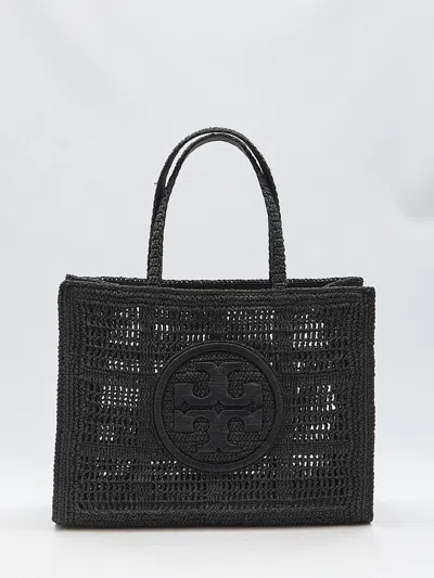 Tory Burch Ella Hand-crocheted Large Tote Bag In Black
