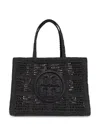 Tory Burch Large Ella Crochet Tote Bag In Black