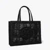 Tory Burch Large Ella Crochet Tote Bag In Black