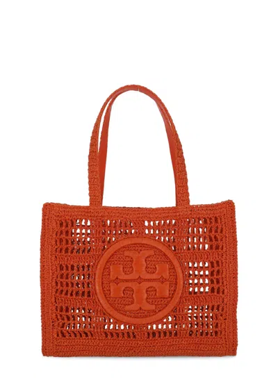 Tory Burch Ella Hand-crocheted Small Tote Bag In Red