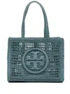 Tory Burch Small Ella Hand-crocheted Tote In Blue