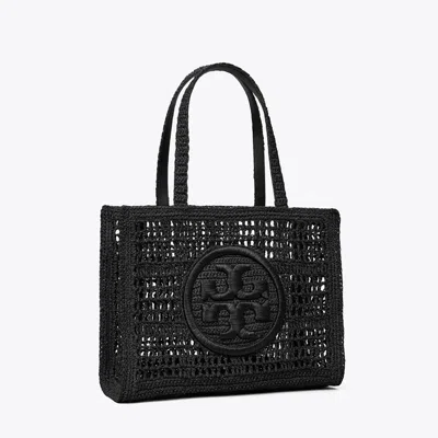 Tory Burch Ella Hand-crocheted Small Tote In Black