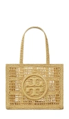 Tory Burch Ella Hand Crocheted Small Tote In Brown