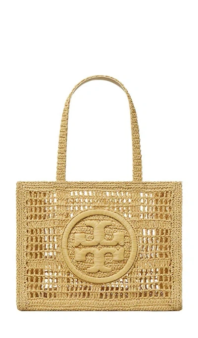 Tory Burch Ella Hand Crocheted Small Tote In Brown