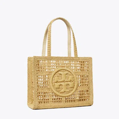 Tory Burch Ella Hand-crocheted Small Tote In Natural