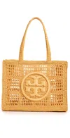 Tory Burch Ella Hand Crocheted Small Tote Peachy In Peachy