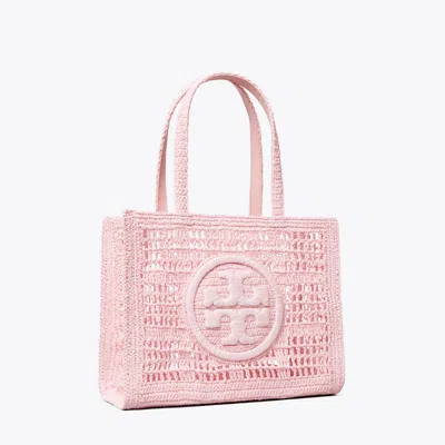 Tory Burch Ella Hand-crocheted Small Tote In Pink