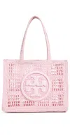 TORY BURCH ELLA HAND CROCHETED SMALL TOTE ROSETTE