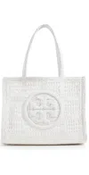 Tory Burch Ella Hand Crocheted Small Tote White In White