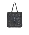 Tory Burch Ella Hand-crocheted Tote Bag In Black