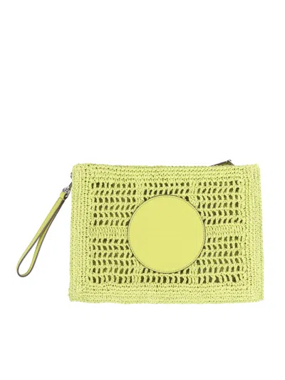 Tory Burch Ella Hand-crocheted Pouch In Yellow