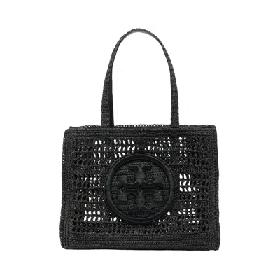 Pre-owned Tory Burch Ella Hand-crocheted Small Tote 'black' | Women's Size Onesize