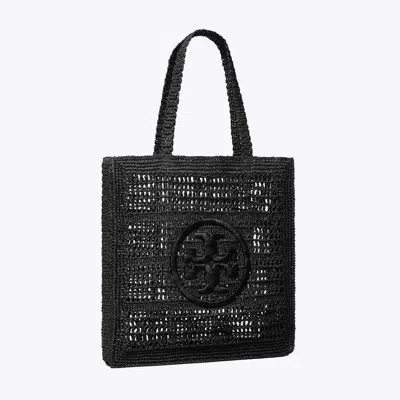 Tory Burch Ella Hand-crocheted Tote In Black