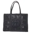 Tory Burch Large Ella Crochet Tote Bag In Black