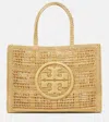 Tory Burch Ella Large Crochet Raffia Tote Bag In Beige