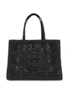 Tory Burch Large Ella Crochet Tote Bag In Black