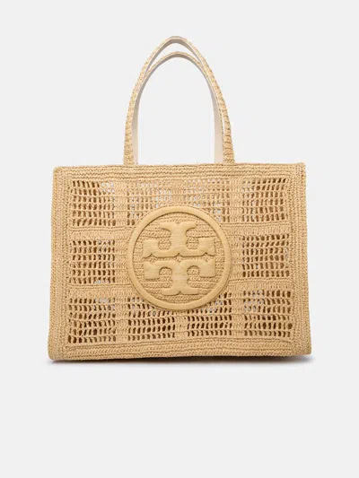 Tory Burch 'ella' Large Shopping Bag In Beige Raffia