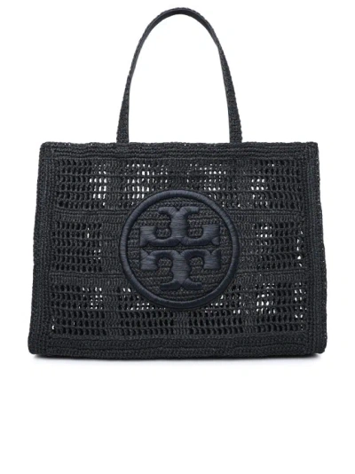 Tory Burch 'ella' Large Shopping Bag In Black Raffia