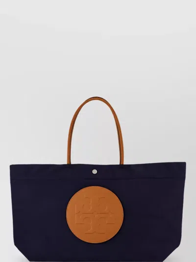 Tory Burch Ella Leather Beach Bag In Blue