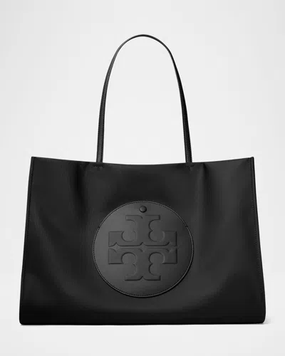 Tory Burch Ella Leather Tote Bag In Black