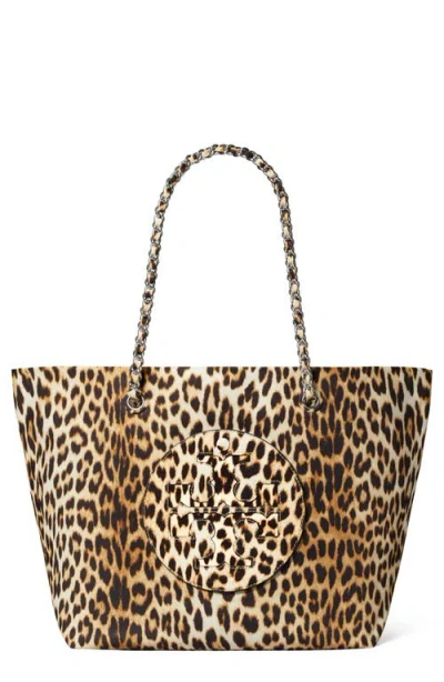 Tory Burch Ella Animal Print Tote Bag In Leopard