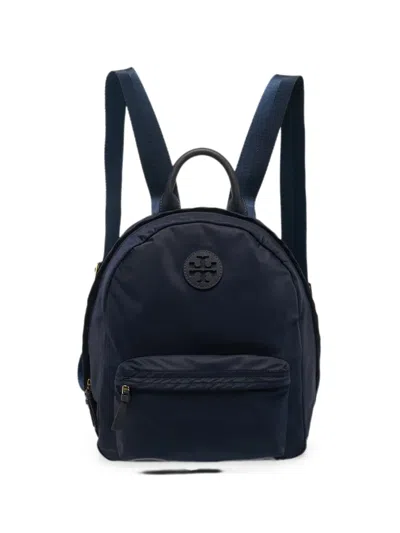 Pre-owned Tory Burch Ella Logo Backpack In Blue