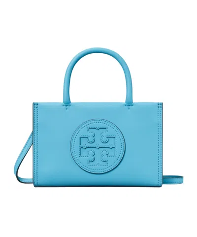 Tory Burch Ella Logo Patch Mini Tote Bag In Blue