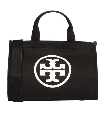 Tory Burch Ella Logo Printed Tote Bag In Black
