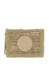 Tory Burch Womens Natural Ella Crocheted Raffia Pouch Bag In Beige