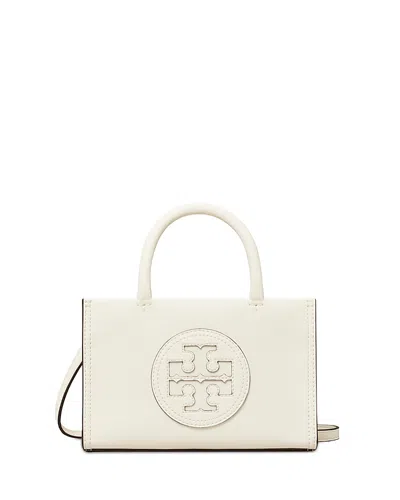 Tory Burch Ella Mini Bio Tote In Warm White/brass