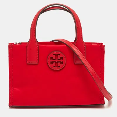 Pre-owned Tory Burch Ella Mini Red Nylon Tote