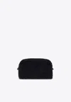 Tory Burch Ella Monogram Terry Pouch Bag In Black