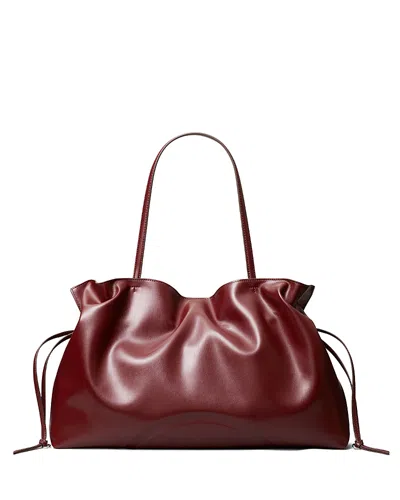 Tory Burch Ella Natuura Drawstring Tote Bag In Burgundy