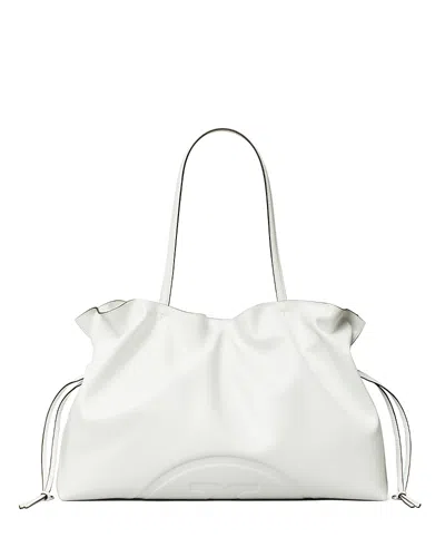 Tory Burch Ella Natuura Drawstring Tote Bag In White