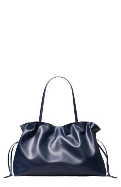 Tory Burch Navy Blue Ella Large Tote In Pink