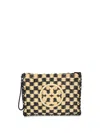Tory Burch Ella Nude And Black Crochet Clutch