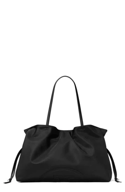Tory Burch Ella Nylon Drawstring Tote In Black