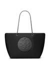 Tory Burch Ella Chain Nylon Tote Bag In Black