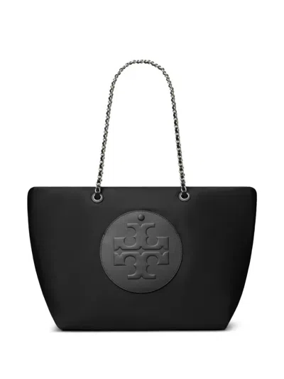 Tory Burch Ella Chain Nylon Tote Bag In Black