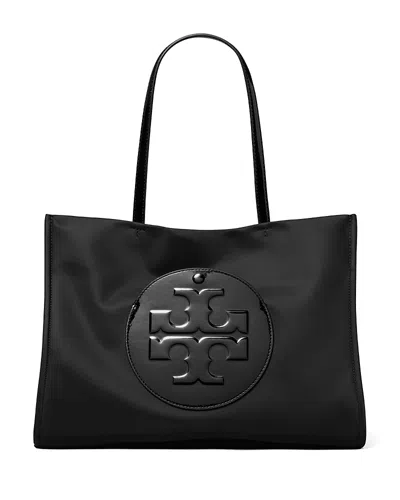 Tory Burch Ella Patent Small Tote In Black