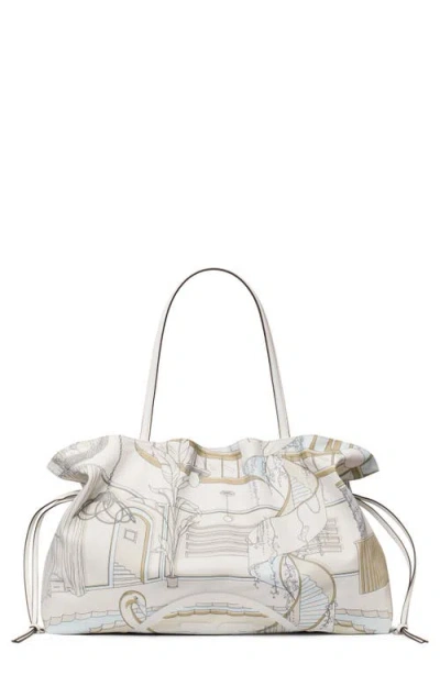 Tory Burch Ella Print Drawstring Tote In Blue