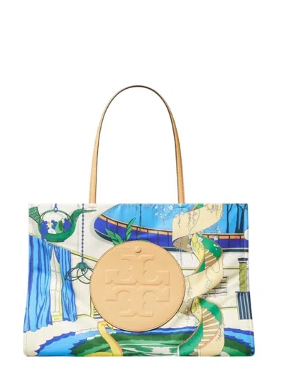Tory Burch Ella Printed Shopping Bag In Blue